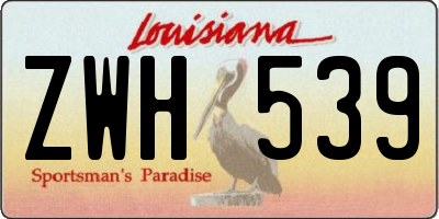 LA license plate ZWH539