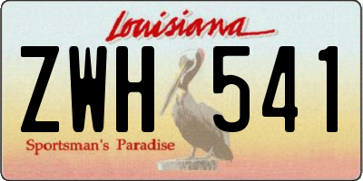 LA license plate ZWH541