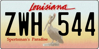 LA license plate ZWH544