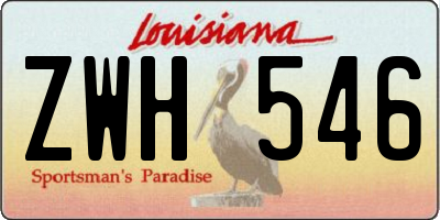 LA license plate ZWH546