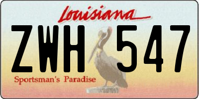 LA license plate ZWH547