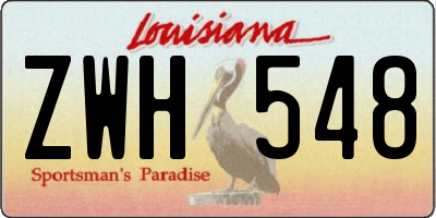 LA license plate ZWH548