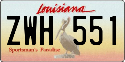 LA license plate ZWH551