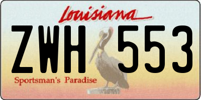 LA license plate ZWH553
