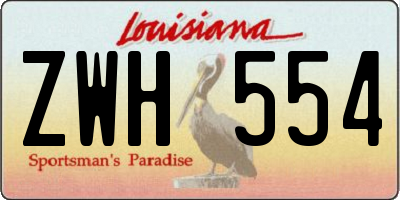 LA license plate ZWH554