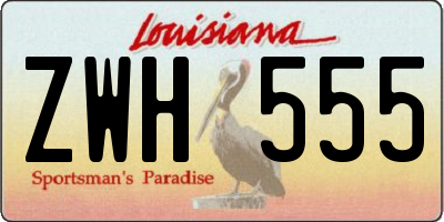 LA license plate ZWH555