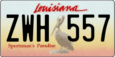 LA license plate ZWH557