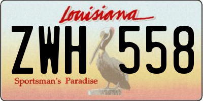 LA license plate ZWH558