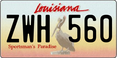 LA license plate ZWH560