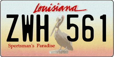 LA license plate ZWH561
