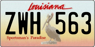 LA license plate ZWH563