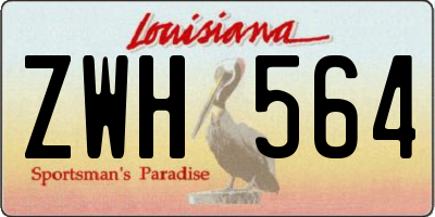 LA license plate ZWH564
