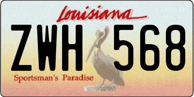 LA license plate ZWH568