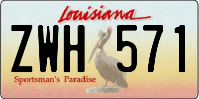 LA license plate ZWH571