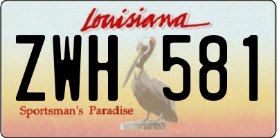 LA license plate ZWH581