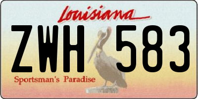 LA license plate ZWH583