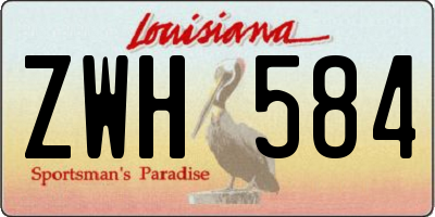 LA license plate ZWH584