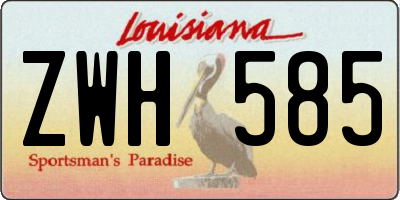 LA license plate ZWH585
