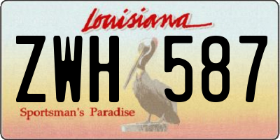 LA license plate ZWH587