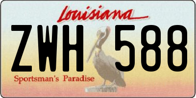 LA license plate ZWH588