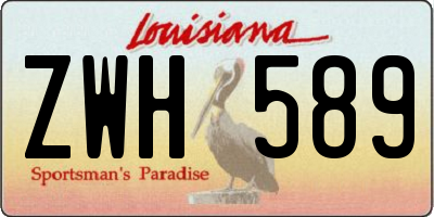 LA license plate ZWH589