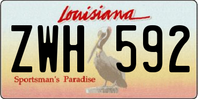 LA license plate ZWH592