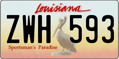 LA license plate ZWH593