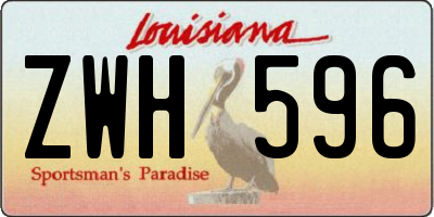 LA license plate ZWH596