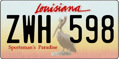 LA license plate ZWH598