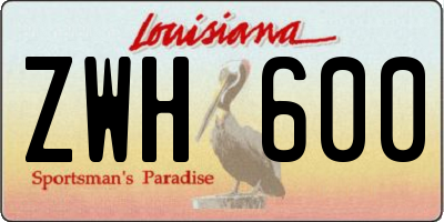 LA license plate ZWH600