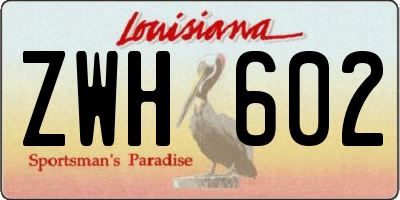 LA license plate ZWH602