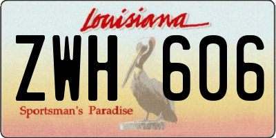 LA license plate ZWH606