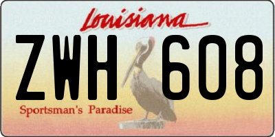 LA license plate ZWH608