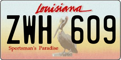 LA license plate ZWH609