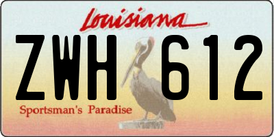 LA license plate ZWH612