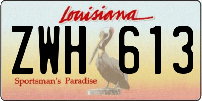 LA license plate ZWH613