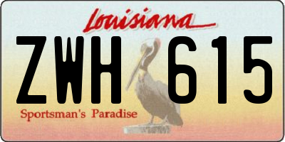 LA license plate ZWH615