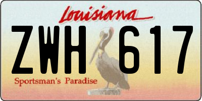 LA license plate ZWH617