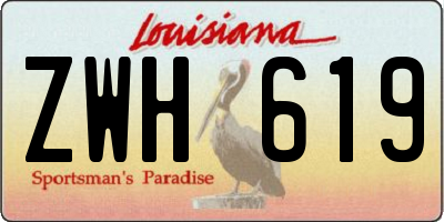 LA license plate ZWH619