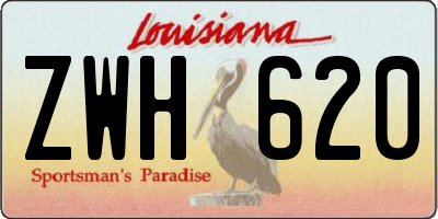 LA license plate ZWH620