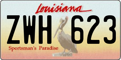 LA license plate ZWH623