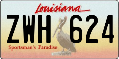 LA license plate ZWH624