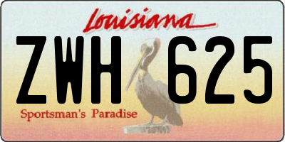 LA license plate ZWH625