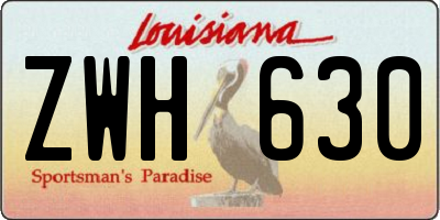 LA license plate ZWH630