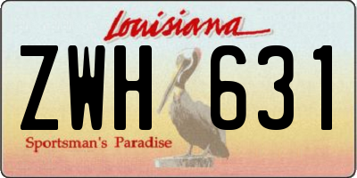 LA license plate ZWH631