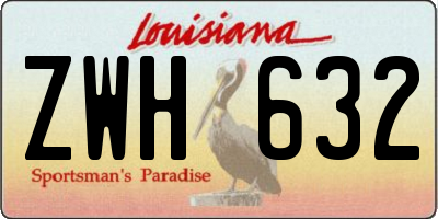 LA license plate ZWH632