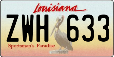 LA license plate ZWH633
