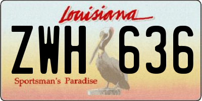LA license plate ZWH636