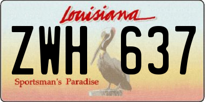 LA license plate ZWH637