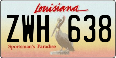 LA license plate ZWH638